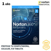 Norton 360 For Gamers, Total Security Para  3 Dispositivos - 1 Año